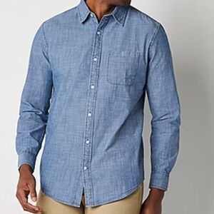 100% cotton, St. Johns Bay, Chambray button-down classic Shirt